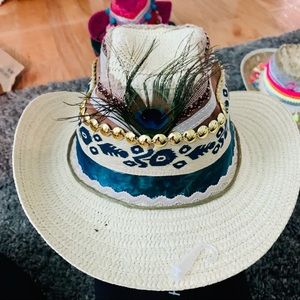 Boho Ibiza straw festival hat
